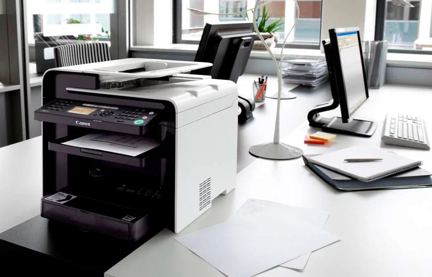 Printer on the desk.