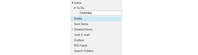 How to open folder in folder in outlook.