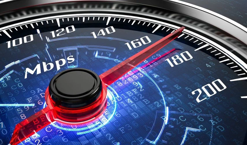Internet speedometer looks like a sports car speedometer.