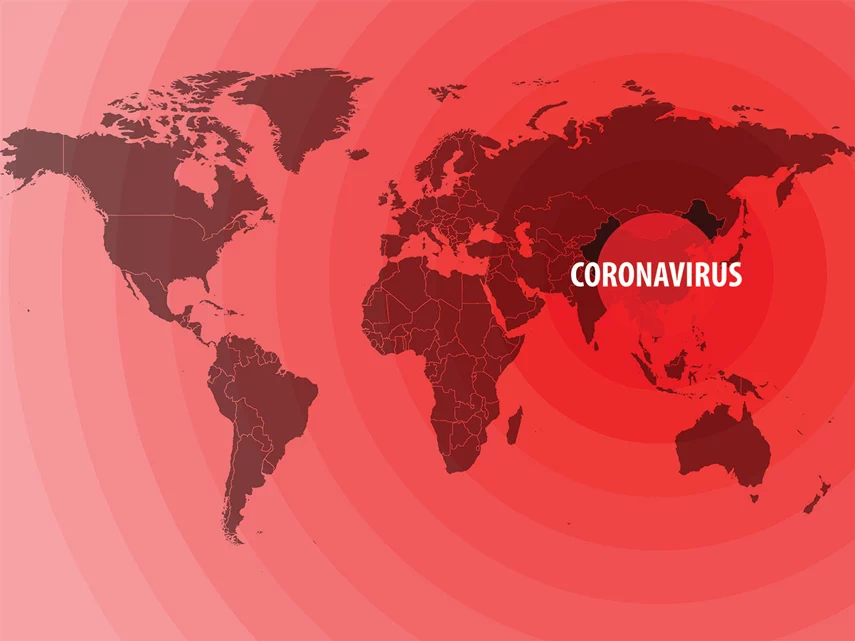 Coronavirus map world wide.