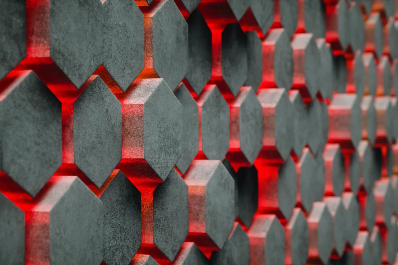 3D Illustration. Hexagonal abstract background.